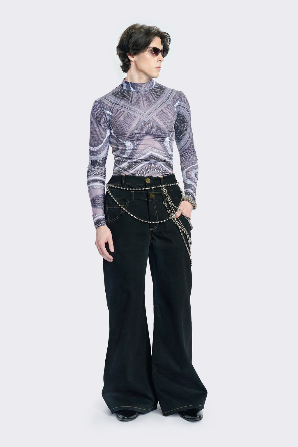 Graphic Print Spandex Top