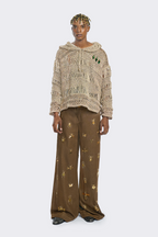 Metallic Knit Oversized Hoodie