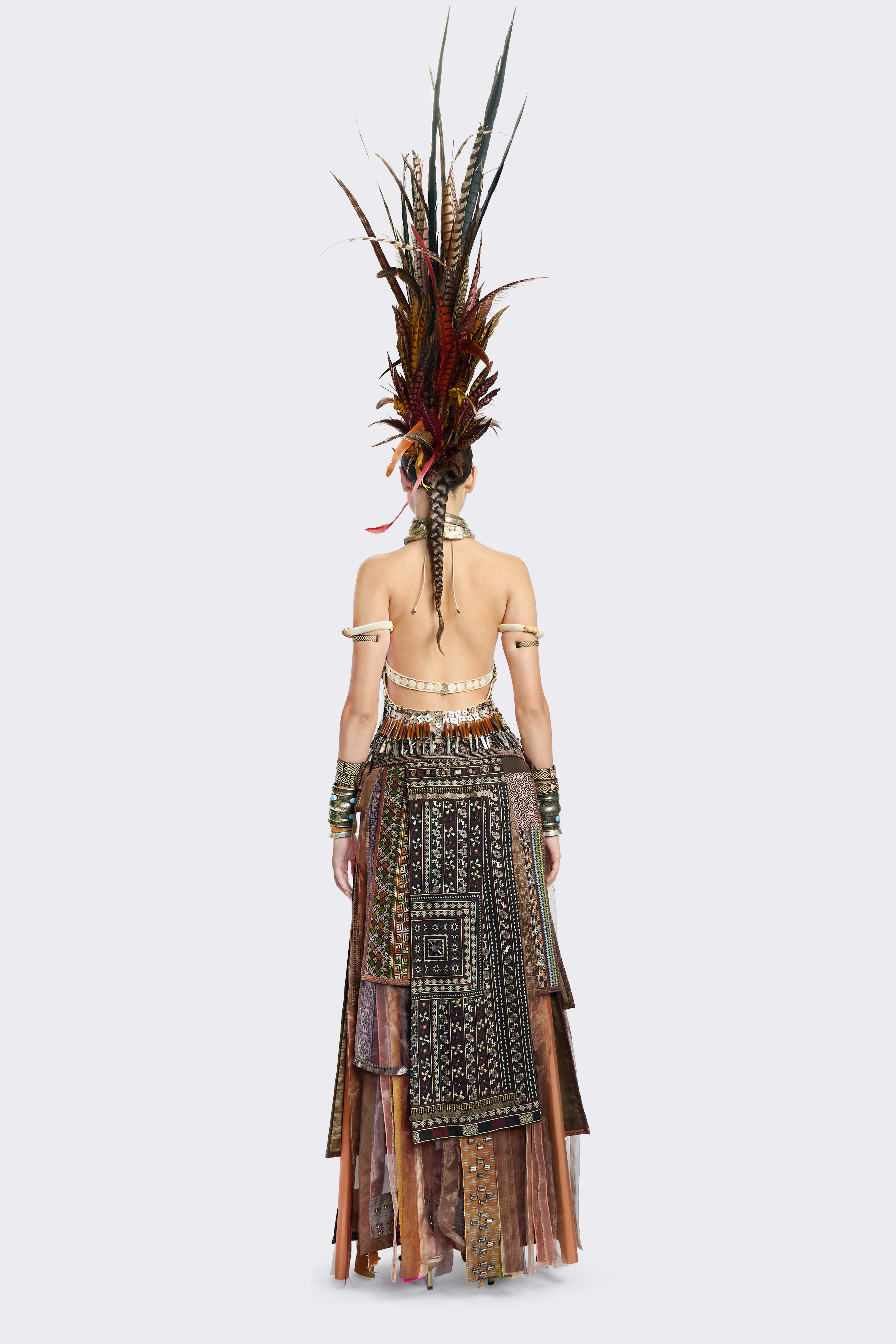 Tribal Patchwork Long Skirt