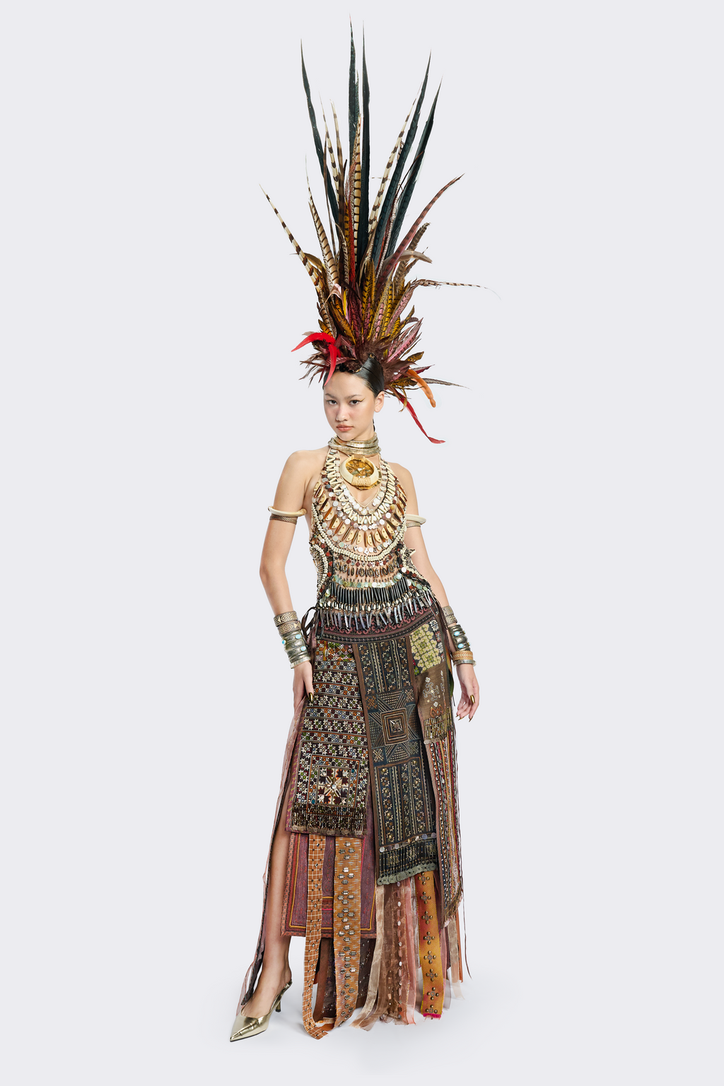 Tribal Patchwork Long Skirt