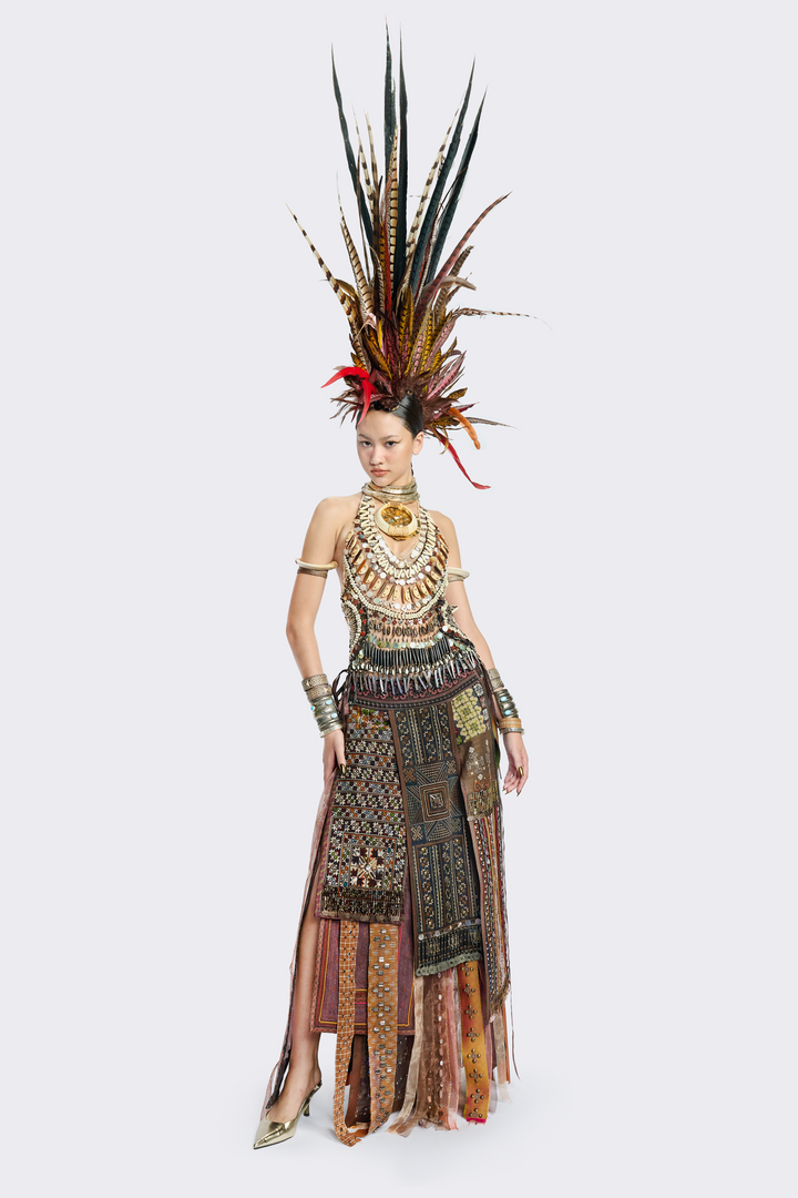 Tribal Patchwork Long Skirt