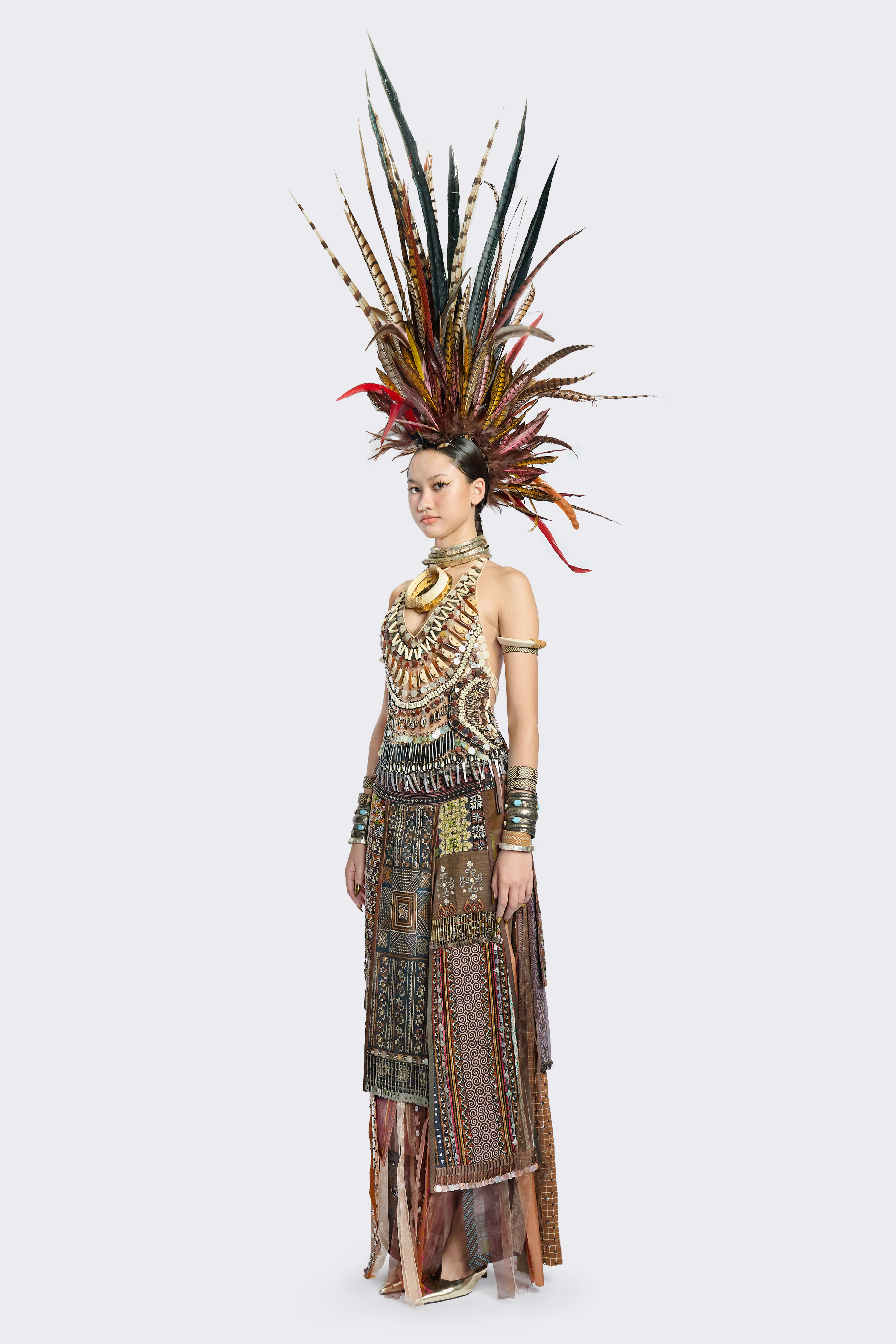 Tribal Patchwork Long Skirt