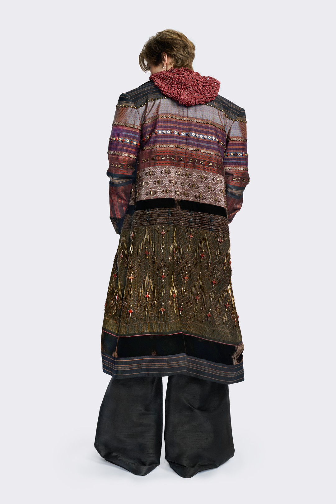 Multi-Textured Artisanal Long Coat