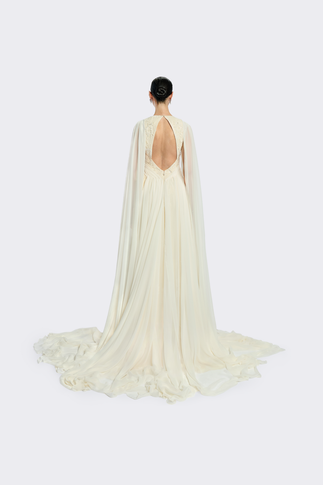 Cream Embroidery Cape Dress – Atelier Pichita