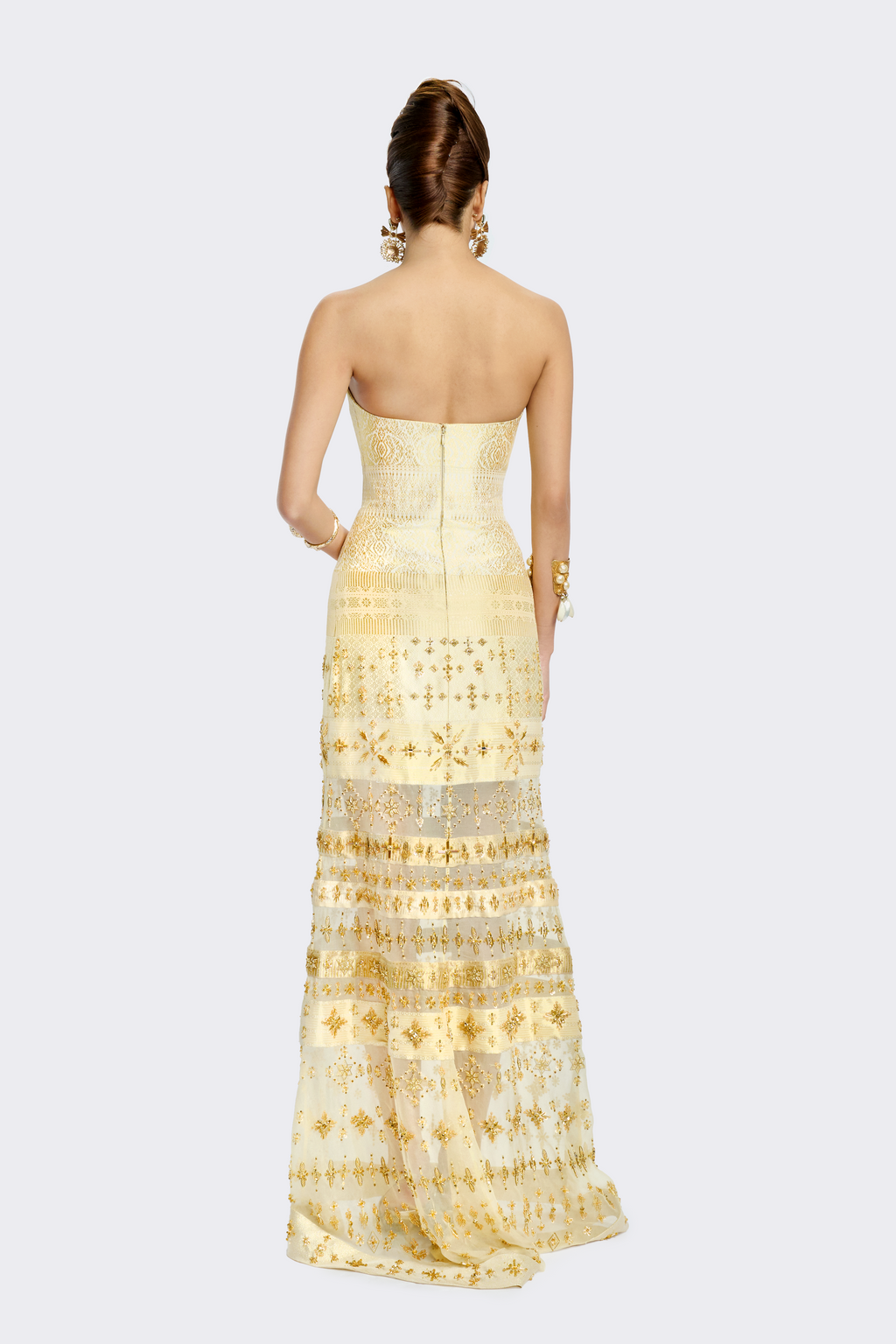 Gold Silk Brocade Dress