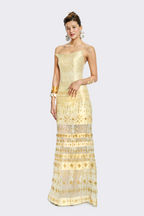 Gold Silk Brocade Dress