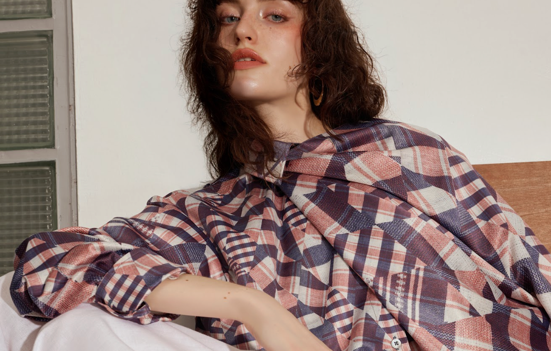 Asymmetric Draped Overlay Chiffon Shirt