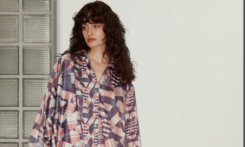 Asymmetric Draped Overlay Chiffon Shirt