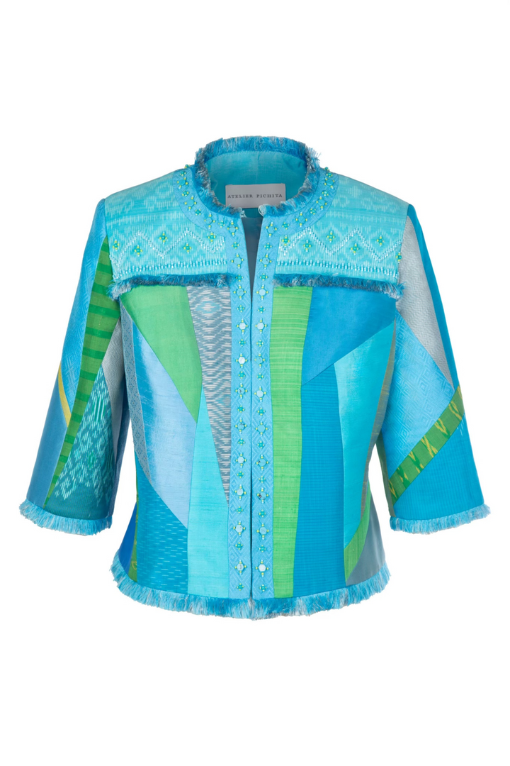 Blue-Green Silk  Jacket