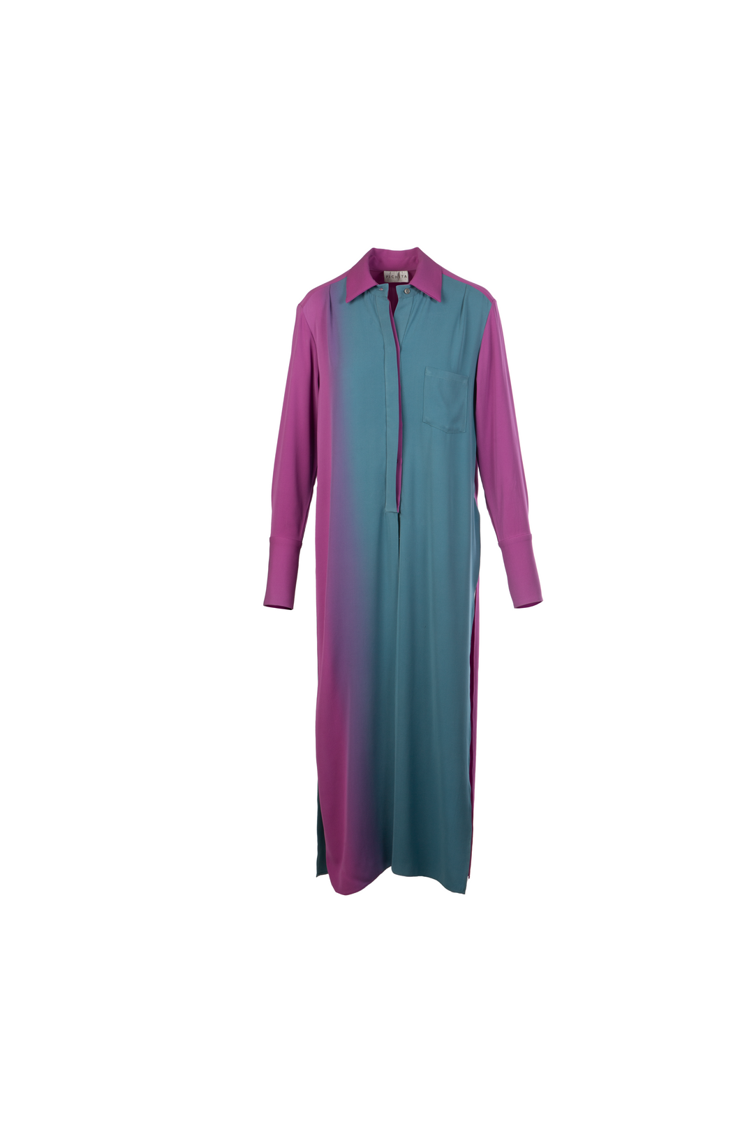Gradient Flow Shirt Dress