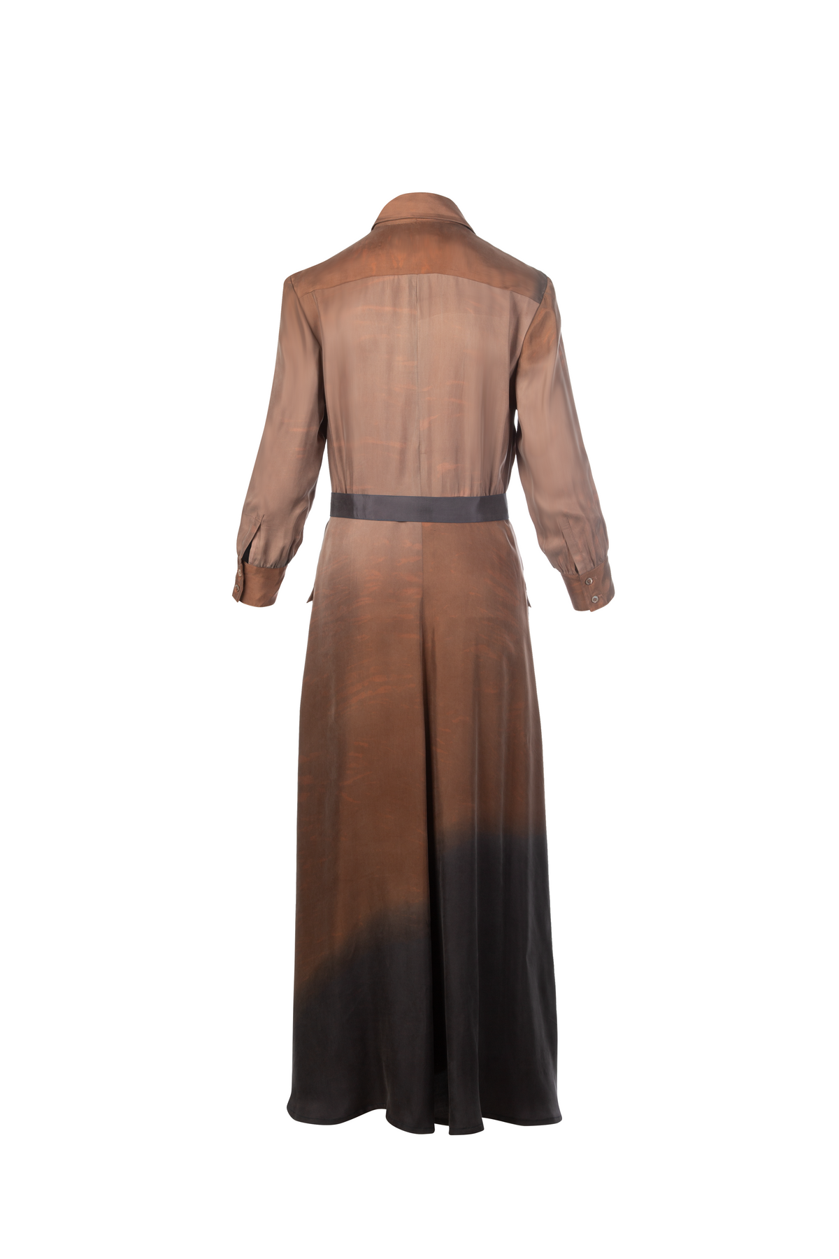 Rust Silk Shirt Dress