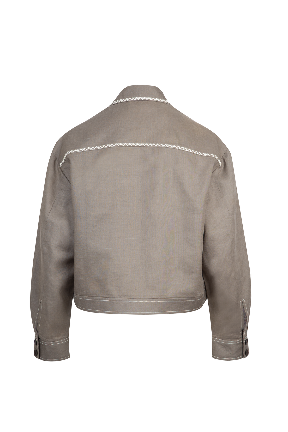 Grey Silk Crop Jacket