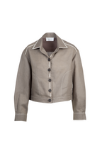 Grey Silk Crop Jacket