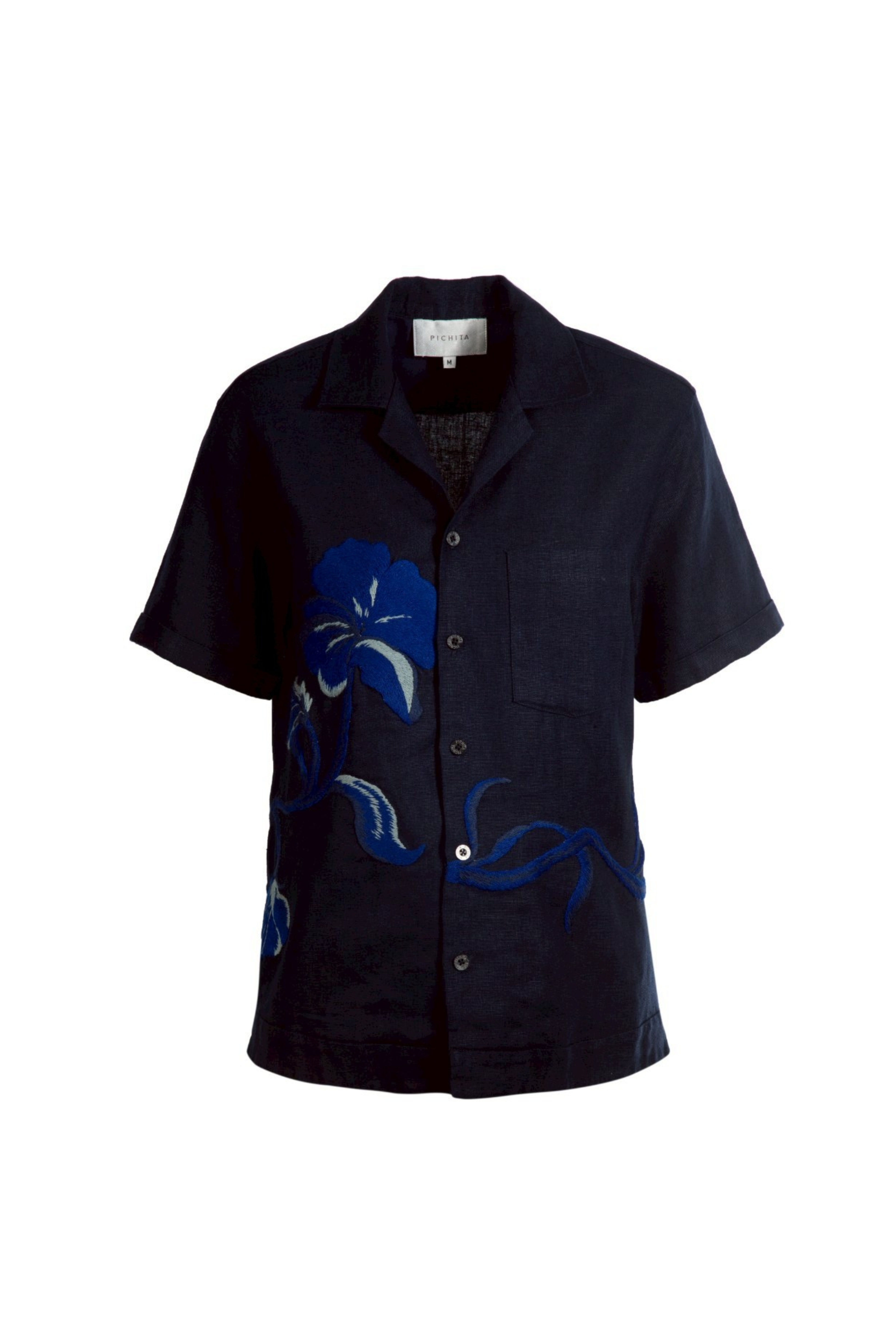 Blue Bloom Linen Shirt