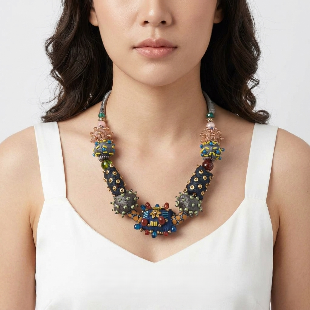 Boho-Chic Avant-Garde Fabric Necklace