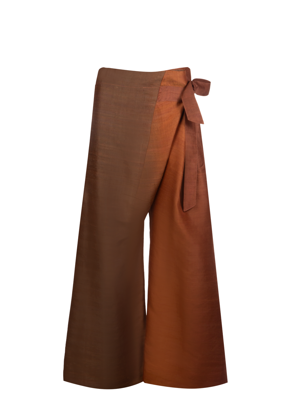 Two-Tone Silk Fisherman Pants