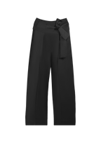 Black Silk Bow Fisher Pants