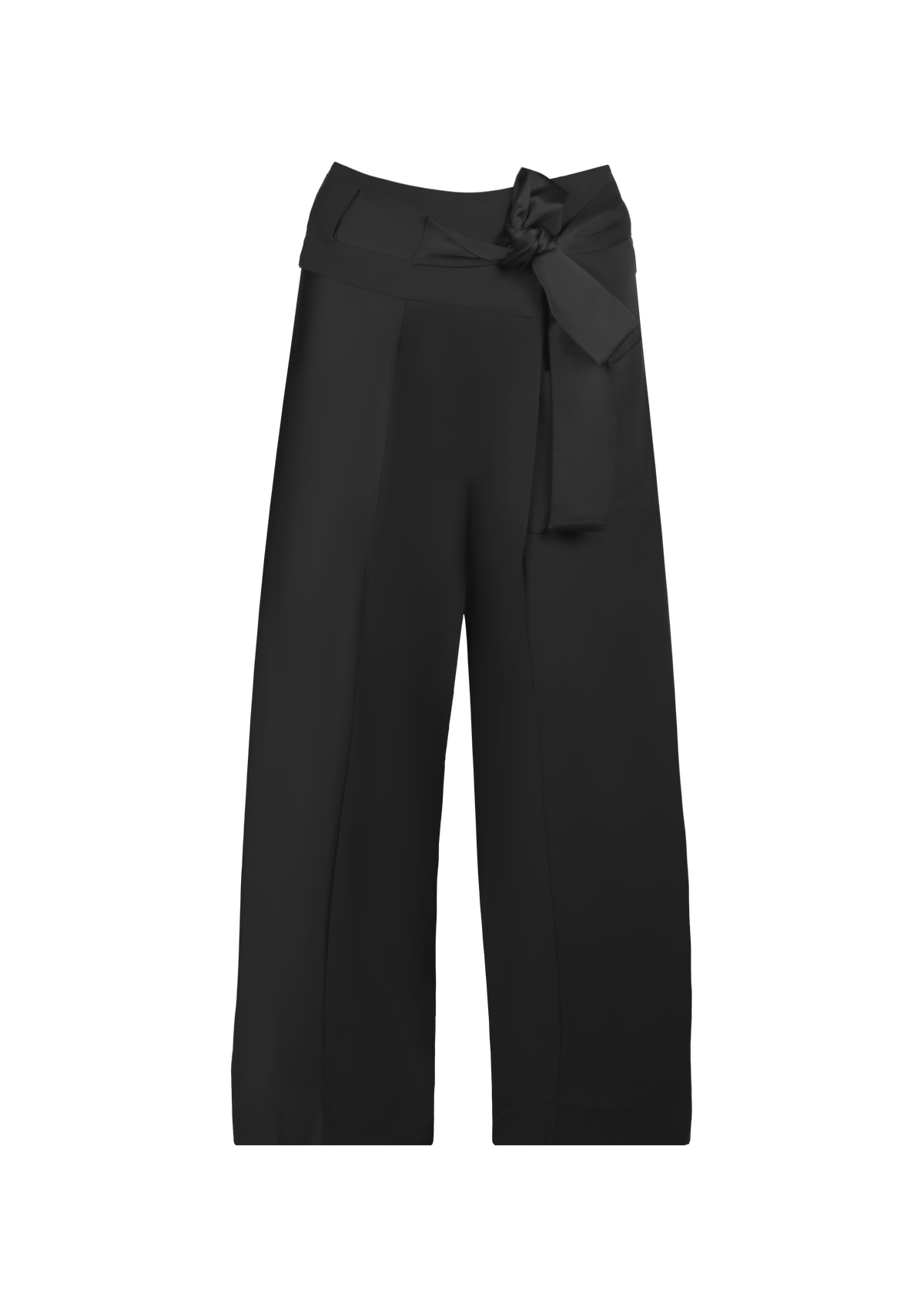 Black Silk Bow Fisher Pants