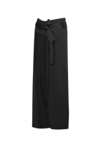 Black Silk Bow Fisher Pants