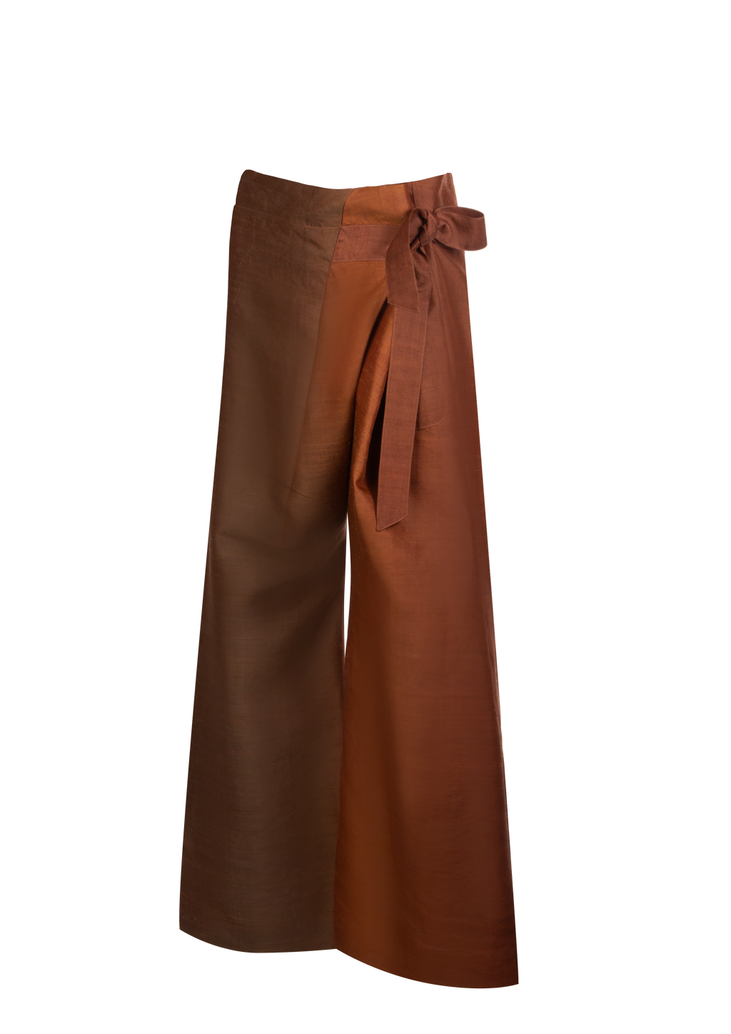 Two-Tone Silk Fisherman Pants