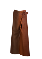 Two-Tone Silk Fisherman Pants