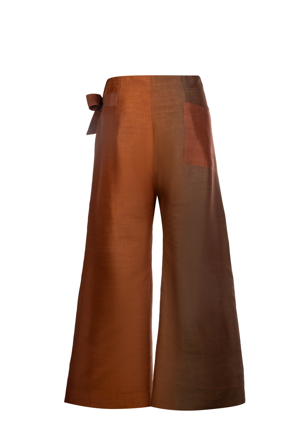 Two-Tone Silk Fisherman Pants