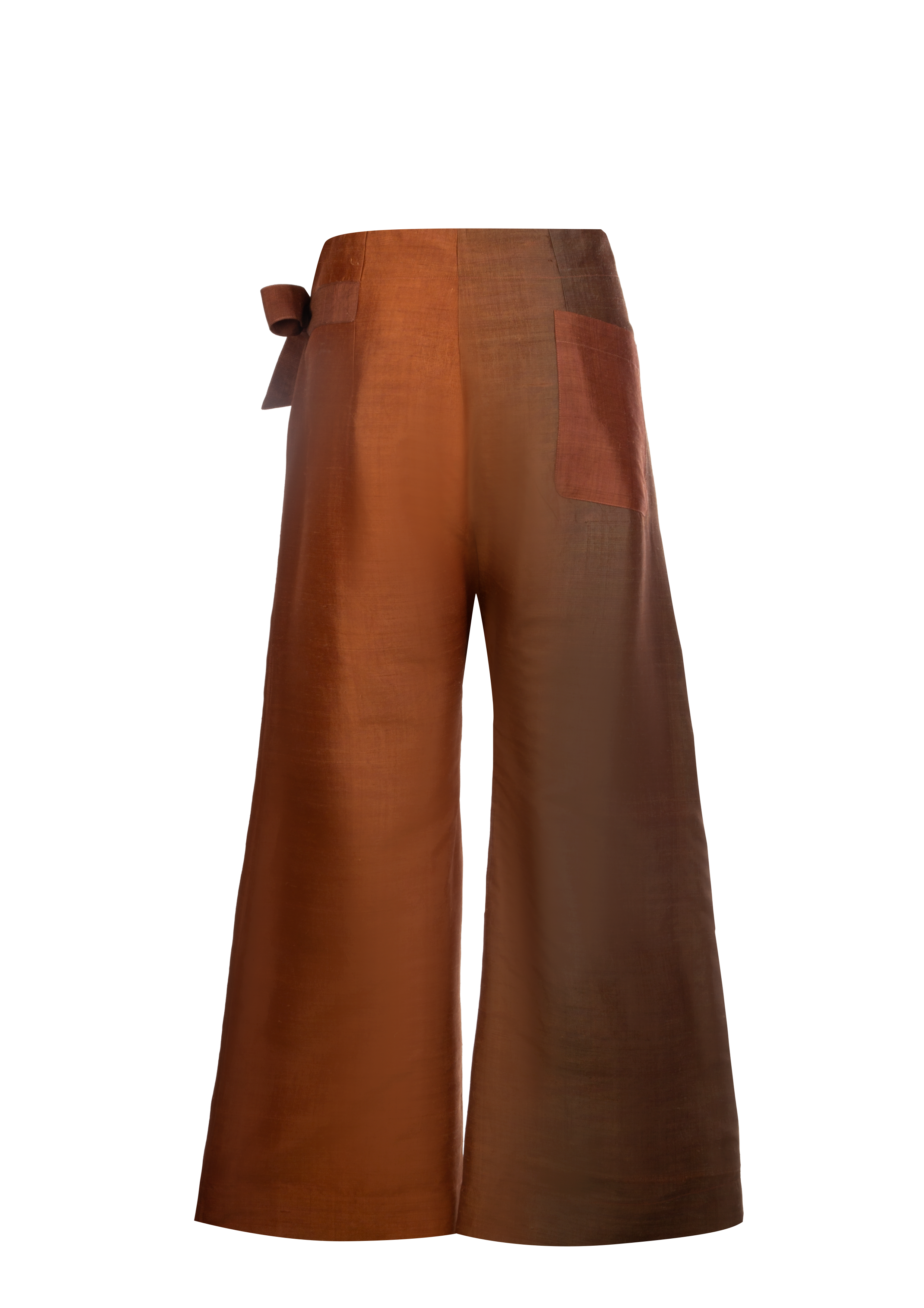 Two-Tone Silk Fisherman Pants
