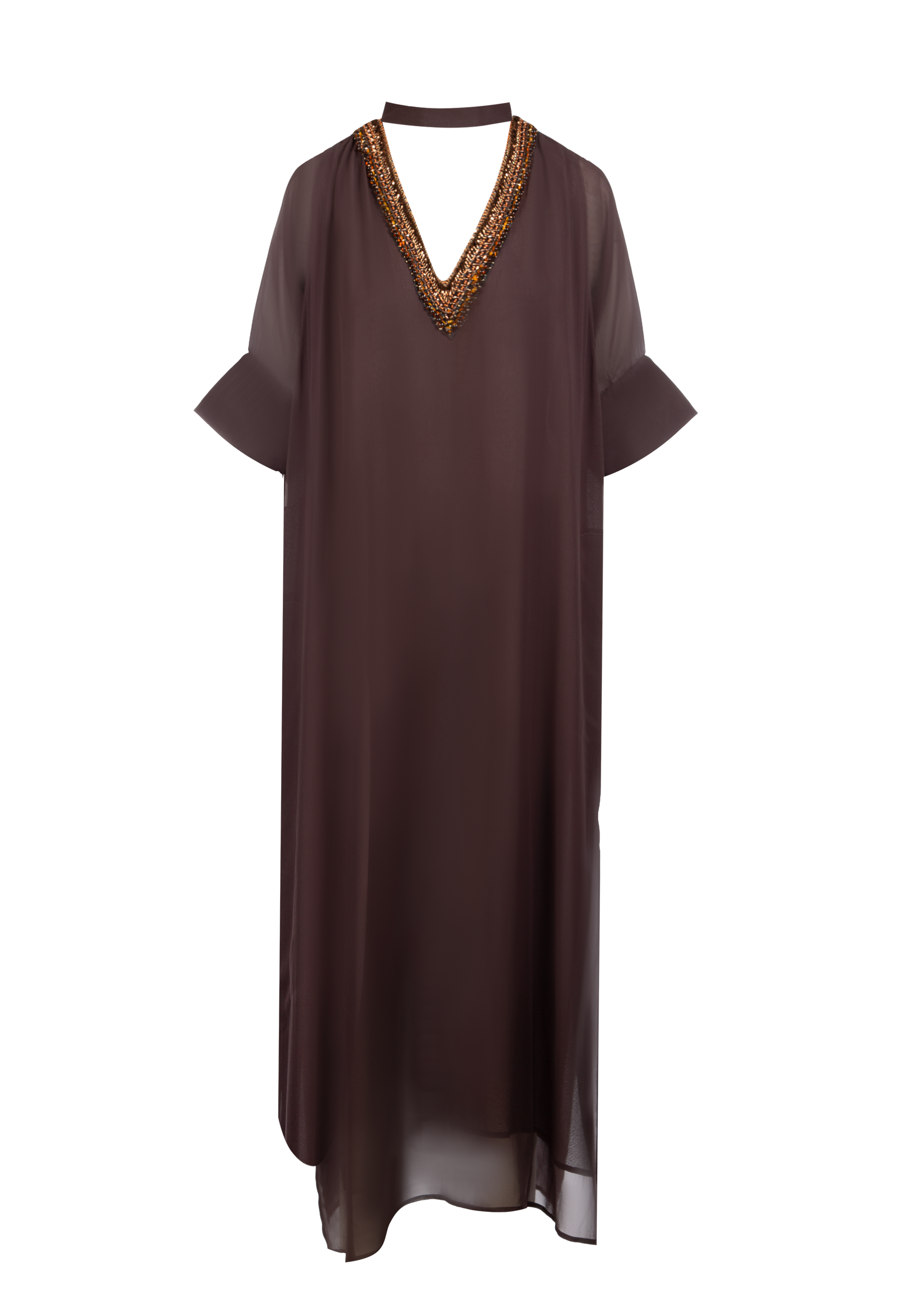 Pichita Brown Silk Chiffon Dress – Atelier Pichita