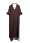 Brown Silk Chiffon Dress