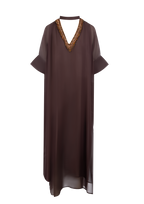 Brown Silk Chiffon Dress