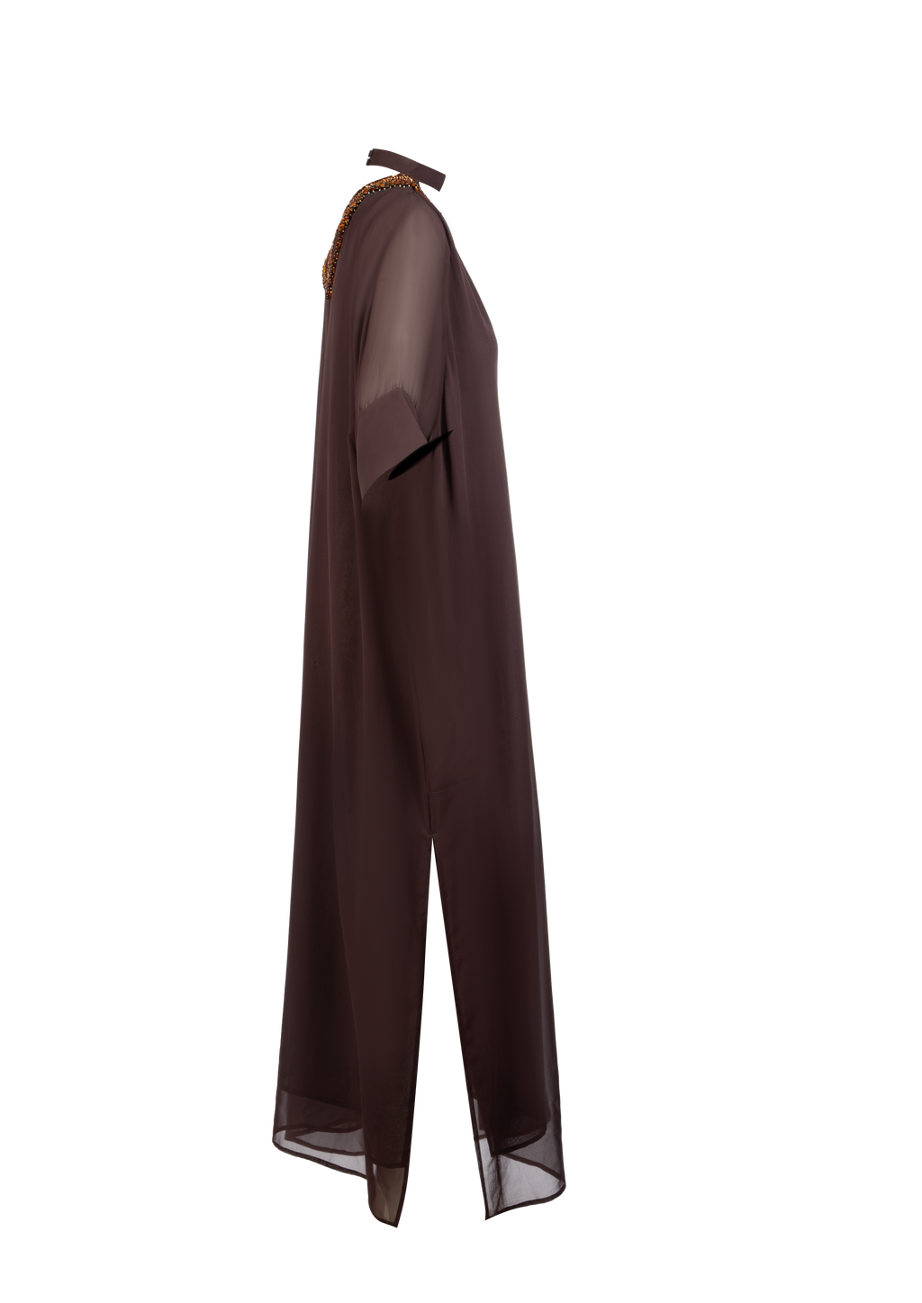 Brown Silk Chiffon Dress