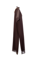 Brown Silk Chiffon Dress