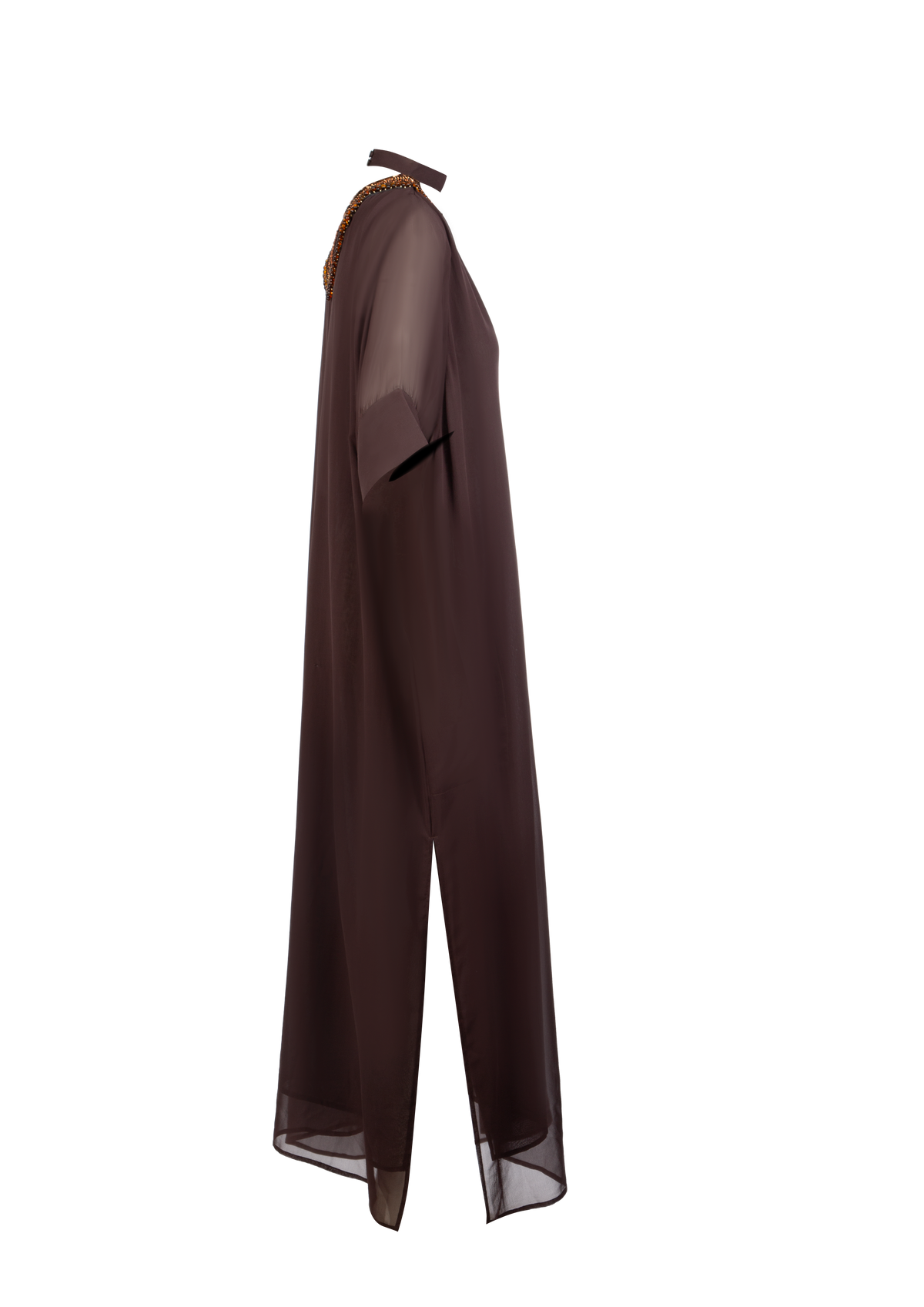Brown Silk Chiffon Dress