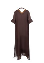 Brown Silk Chiffon Dress