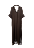 Deep Brown Silk Chiffon Dress
