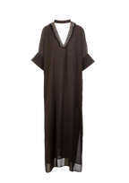 Deep Brown Silk Chiffon Dress