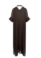 Deep Brown Silk Chiffon Dress