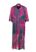 Gradient Silk Shirt Dress