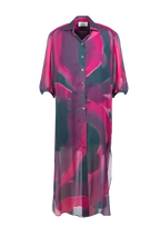 Gradient Silk Shirt Dress