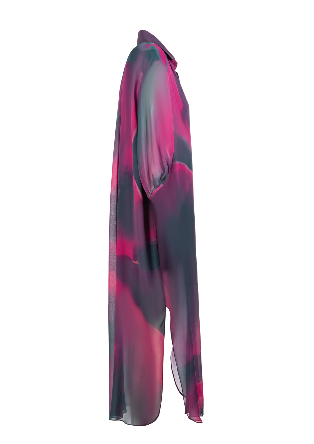 Gradient Silk Shirt Dress