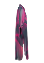 Gradient Silk Shirt Dress