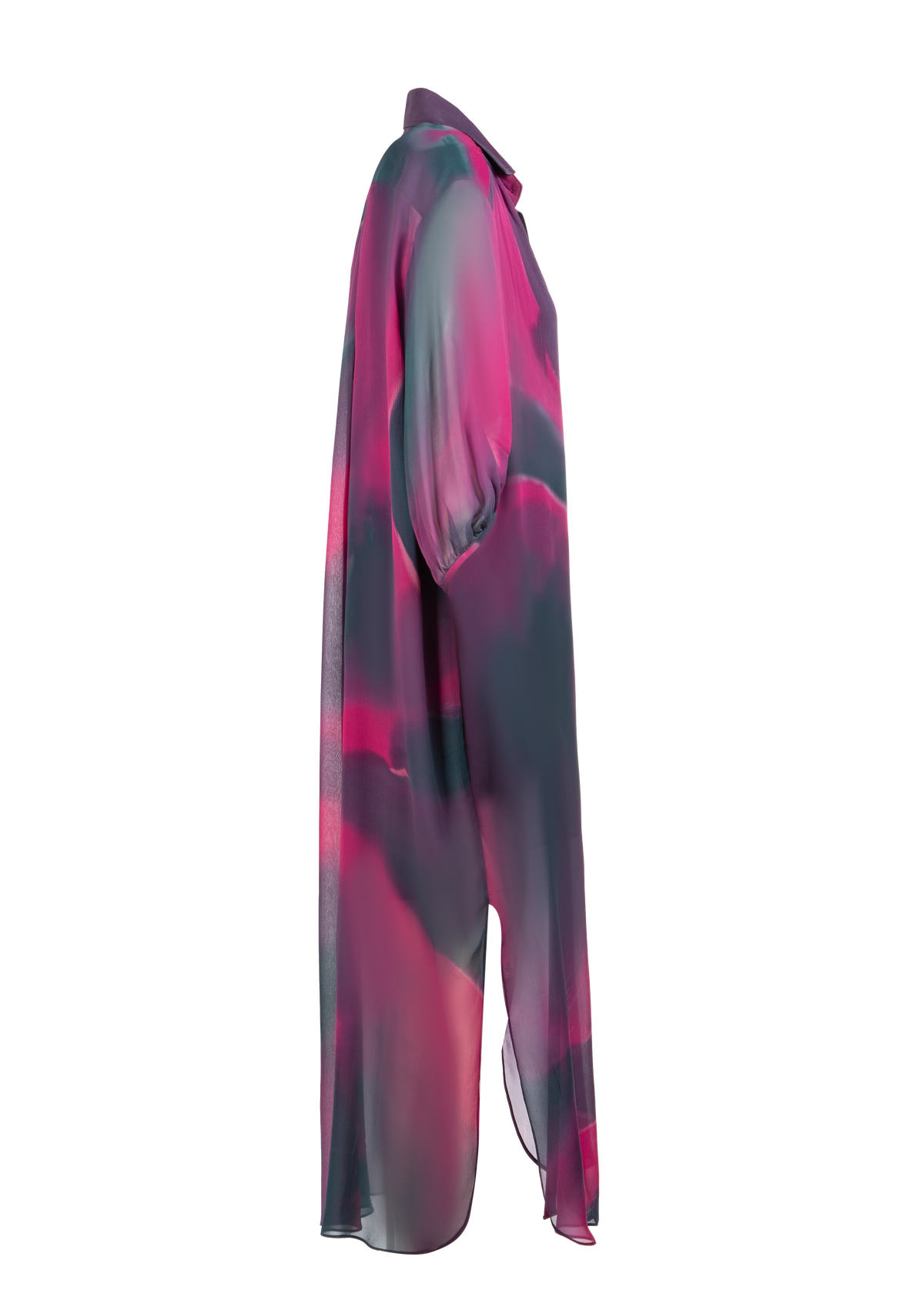 Gradient Silk Shirt Dress