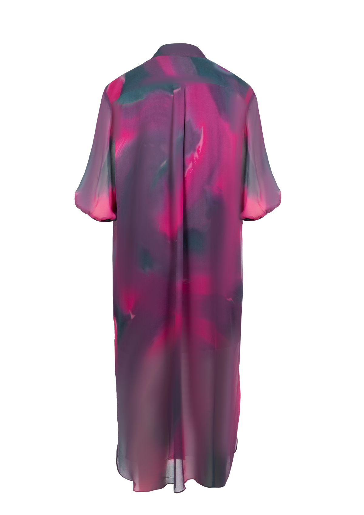 Gradient Silk Shirt Dress