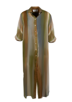 Olive Silk Shirt Dress
