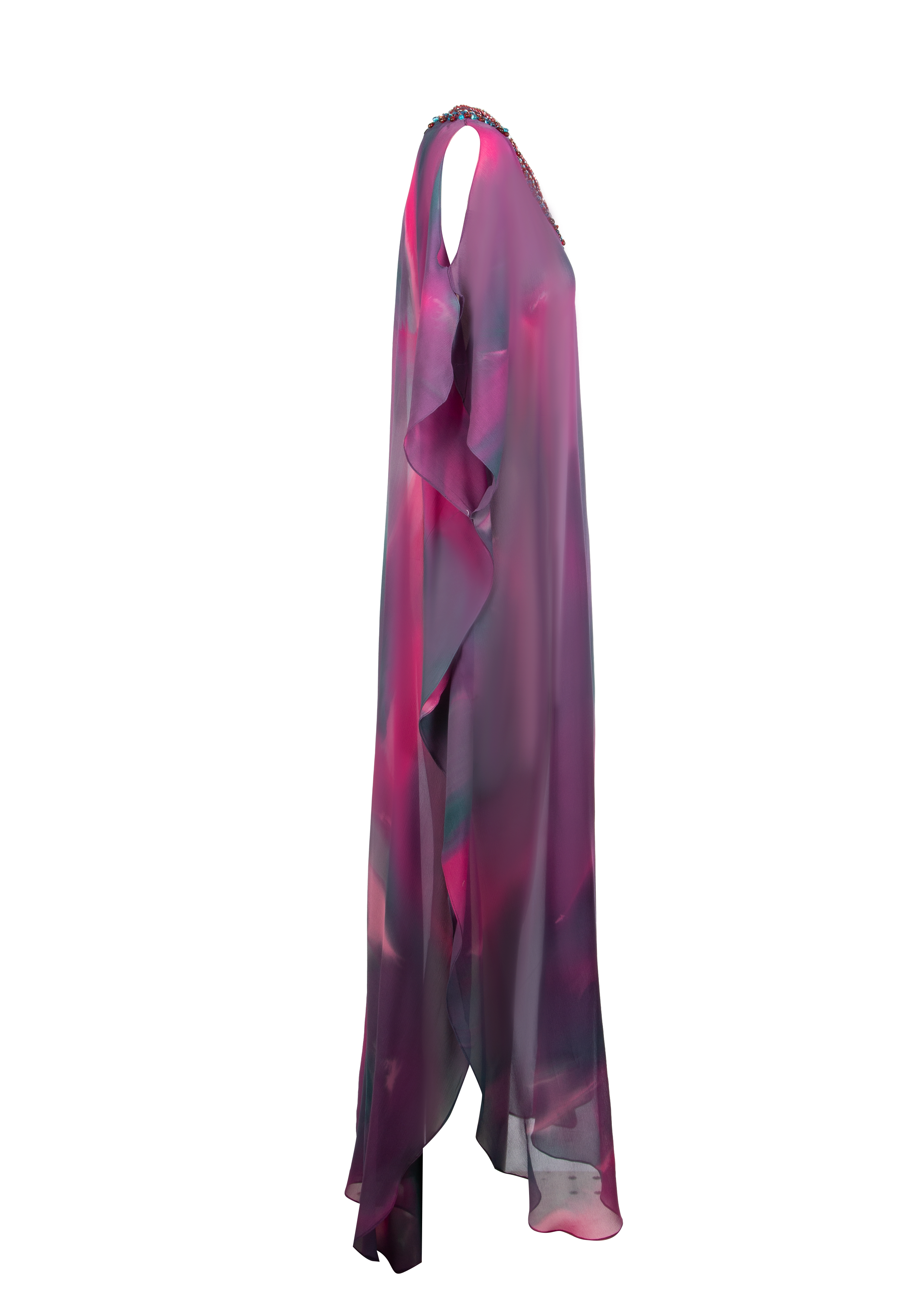 Violet Silk Chiffon Dress