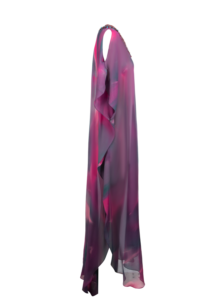 Violet Silk Chiffon Dress