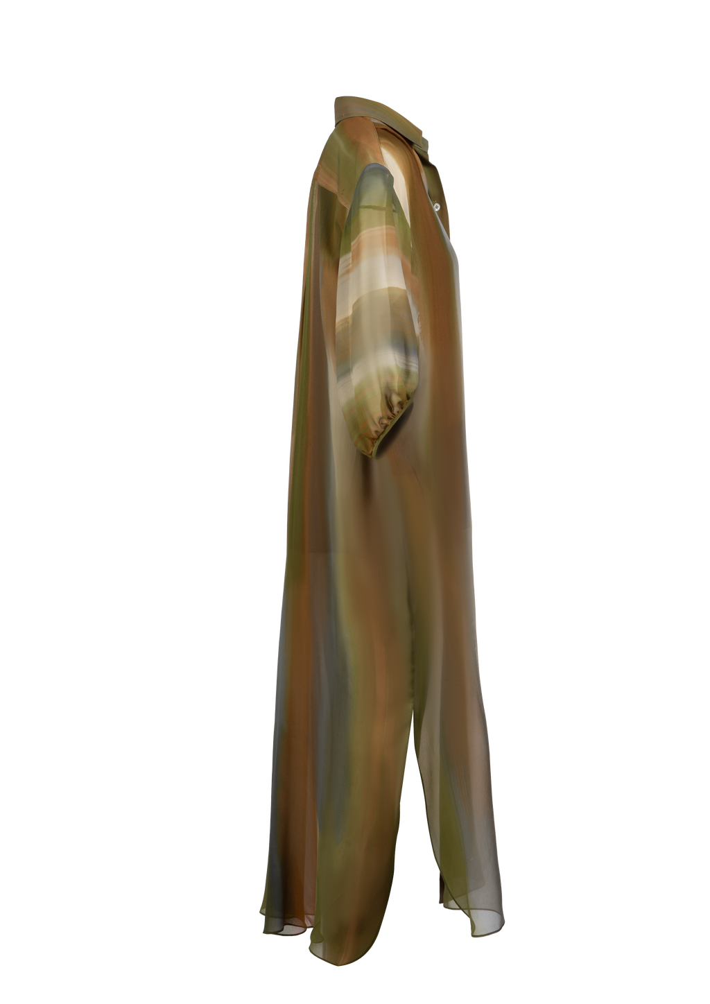 Olive Silk Shirt Dress