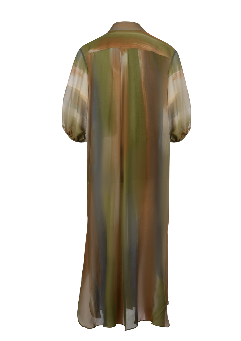 Olive Silk Shirt Dress