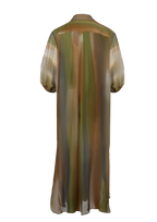 Olive Silk Shirt Dress