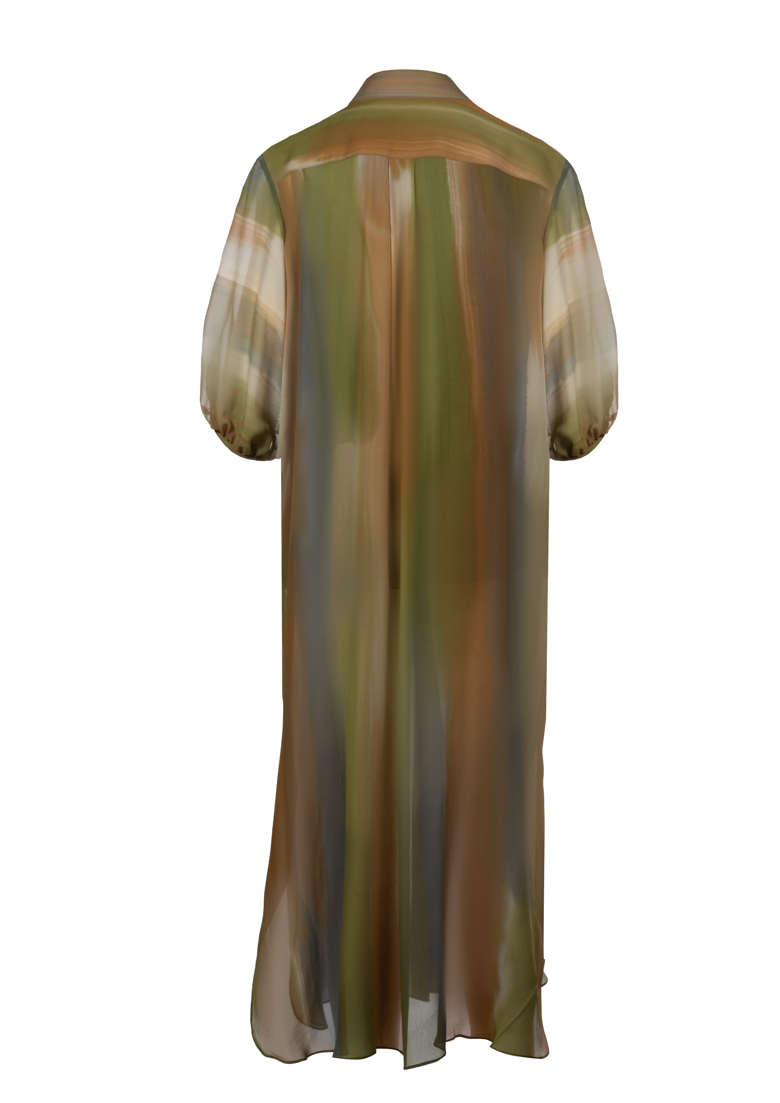 Olive Silk Shirt Dress